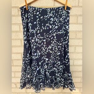 Vintage Y2K Navy Polka Dot Midi Skirt Sz 12